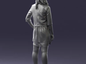 woman in black dress 0192 3D Model