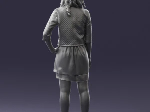 woman in black dress 0192 3D Model