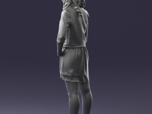 woman in black dress 0192 3D 모델