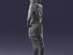 woman in black dress 0192 3D Model