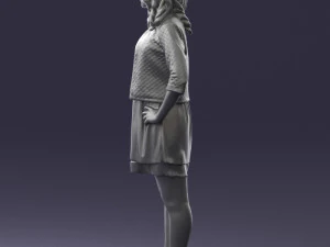 woman in black dress 0192 3D Model