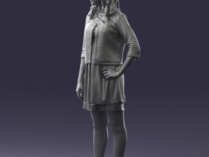 woman in black dress 0192 3D 모델