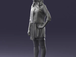 woman in black dress 0192 3D Model