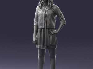 woman in black dress 0192 3D 모델