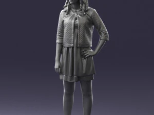 woman in black dress 0192 3D Model