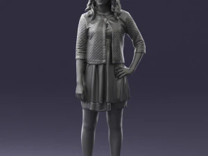 woman in black dress 0192 3D Model