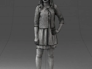 woman in black dress 0192 3D Model