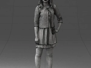 woman in black dress 0192 3D Model