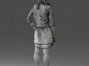 woman in black dress 0192 3D Model