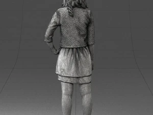 woman in black dress 0192 3D Model