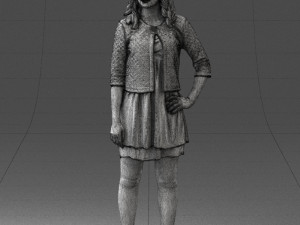 woman in black dress 0192 3D 모델