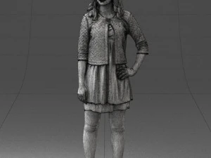 woman in black dress 0192 3D Model