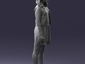 000528 Elegant Woman in Black Dress Modern Female Character 3d print ready 3D Print Model