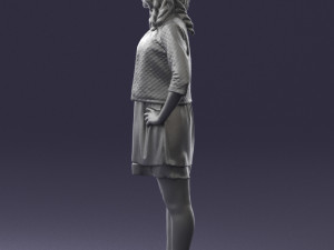 woman in black dress 0192 3d print ready 3Dプリントモデル