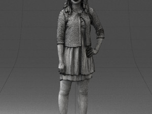 woman in black dress 0192 3d print ready 3Dプリントモデル