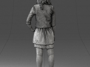 woman in black dress 0192 3d print ready 3Dプリントモデル