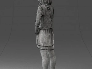 000528 Elegant Woman in Black Dress Modern Female Character 3d print ready 3D Print Model