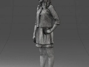 000528 Elegant Woman in Black Dress Modern Female Character 3d print ready 3D Print Model