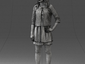 woman in black dress 0192 3d print ready 3Dプリントモデル