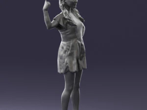 000529 Woman Pointing Up Casual Female Character 3D Model