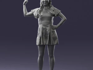 000529 Woman Pointing Up Casual Female Character 3D Model