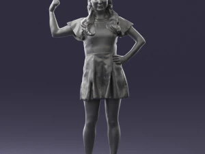 000529 Woman Pointing Up Casual Female Character 3D Model