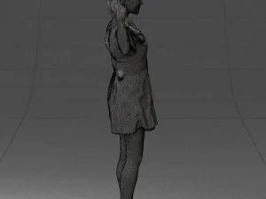 000529 Woman Pointing Up Casual Female Character 3D Model