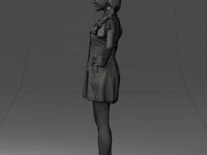 000529 Woman Pointing Up Casual Female Character 3D Model