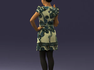 000532 Woman Showing Peace Sign Casual Female Character 3D Model