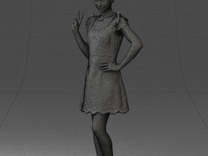 woman in dress 0196 3Dモデル