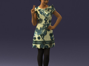woman in dress 0196 3d print ready Modello di stampa 3D
