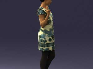 woman in dress 0196 3d print ready Modello di stampa 3D