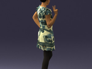 woman in dress 0196 3d print ready Modello di stampa 3D