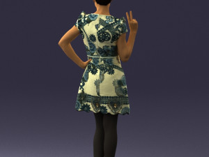 woman in dress 0196 3d print ready Modello di stampa 3D