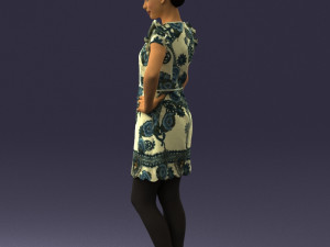 woman in dress 0196 3d print ready Modello di stampa 3D