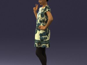 woman in dress 0196 3d print ready Modello di stampa 3D