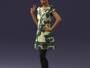 woman in dress 0196 3d print ready Modello di stampa 3D
