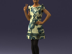 woman in dress 0196 3d print ready Modello di stampa 3D