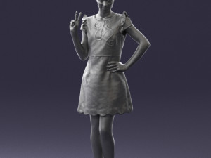 woman in dress 0196 3d print ready Modello di stampa 3D