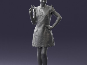 woman in dress 0196 3d print ready Modello di stampa 3D