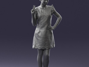 woman in dress 0196 3d print ready Modello di stampa 3D