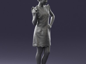 woman in dress 0196 3d print ready Modello di stampa 3D