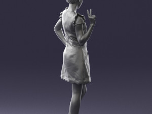 woman in dress 0196 3d print ready Modello di stampa 3D
