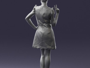 woman in dress 0196 3d print ready Modello di stampa 3D