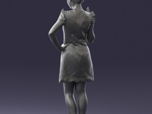 woman in dress 0196 3d print ready Modello di stampa 3D