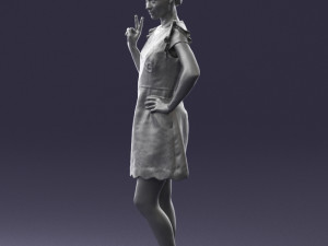 woman in dress 0196 3d print ready Modello di stampa 3D