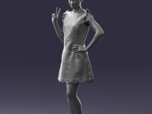 woman in dress 0196 3d print ready Modello di stampa 3D