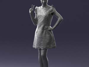 woman in dress 0196 3d print ready Modello di stampa 3D