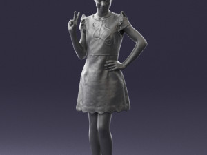 woman in dress 0196 3d print ready Modello di stampa 3D
