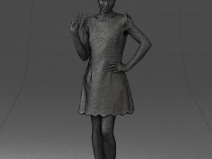 woman in dress 0196 3d print ready Modello di stampa 3D